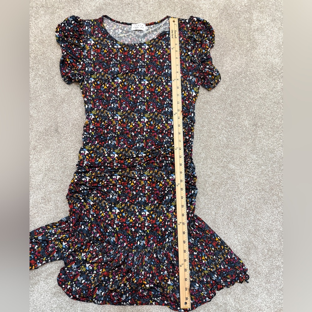 Tanya Taylor Multicolor Floral Effie Ruched Dress - size Medium - Picture 8 of 16